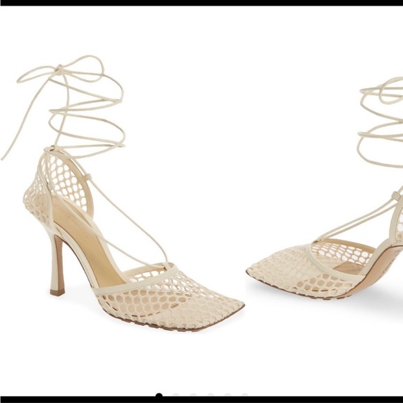 Bottega Veneta Stretch Mesh Sandal white sz 37 - Picture 2 of 4